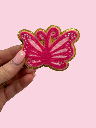 Pink Butterfly- (HEAT PRESS) ($100 MINIMUM ON PATCHES)