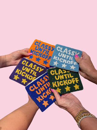 LIGHT BLUE/WHITE CLASSY UNTIL KICKOFF COIN PURSE (Mix & Match Styles-Accessories Collection ONLY/$100 Minimum)