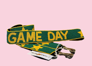 GREEN/YELLOW GAME DAY BEADED BAG STRAP