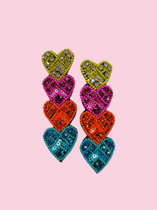 Rainbow Heart Drop 36 (Mix & Match Any 10 or More Pairs)