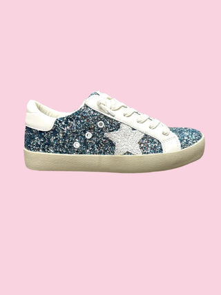 Light Blue Glitter Sneaker-PRE PACK CASE OF 12