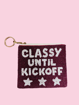 MAROON/WHITE CLASSY UNTIL KICKOFF COIN PURSE (Mix & Match Styles-Accessories Collection ONLY/$100 Minimum)