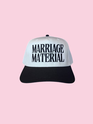 MARRIAGE MATERIAL TRUCKER CANVAS -black on black (Mix & Match Any 6 or More)