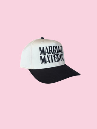 MARRIAGE MATERIAL TRUCKER CANVAS -black on black (Mix & Match Any 6 or More)