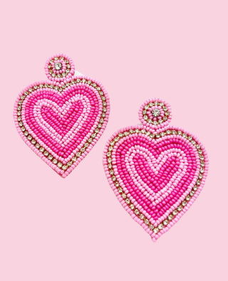 Pink on Pink Heart 31 (Mix & Match Any 10 or More Pairs)