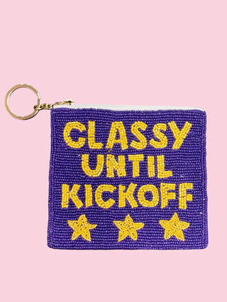 PURPLE/YELLOW CLASSY UNTIL KICKOFF COIN PURSE (Mix & Match Styles-Accessories Collection ONLY/$100 Minimum)