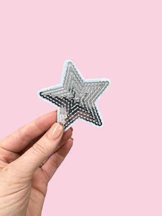 Star - Silver (HEAT PRESS) ($100 MINIMUM ON PATCHES)