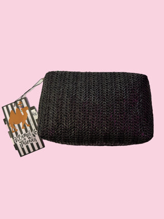 Black Raffia pouch