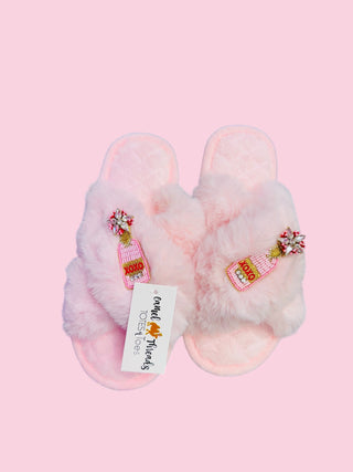 Pink Fuzzy Cozy Toes -  size medium/large