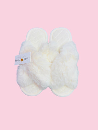 White Fuzzy Cozy Toes -  size extra small/small