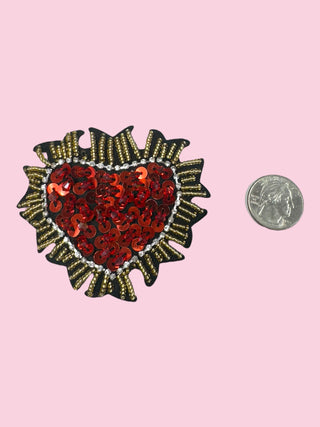 Red Rhinestone Heart Pin