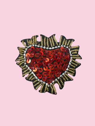 Red Rhinestone Heart Pin