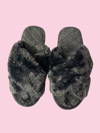 Black Fuzzy Cozy Toes -  size extra small/small