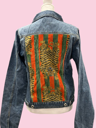 Dark Denim Red/Green Tiger Jacket - Size Small