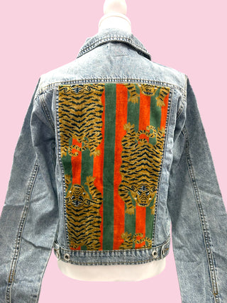 Light Denim Red/Green Tiger Jacket - Size Extra Large