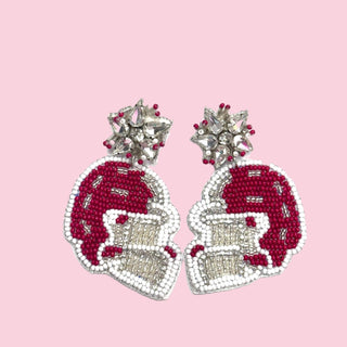 A19A RED AND WHITE AND SILVER  Helmet (Mix & Match Any 10 or More Pair)