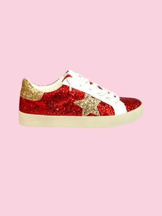 Red & Gold Glitter Sneaker-PRE PACK CASE OF 12