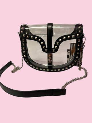 Black trimmed crossbody purse