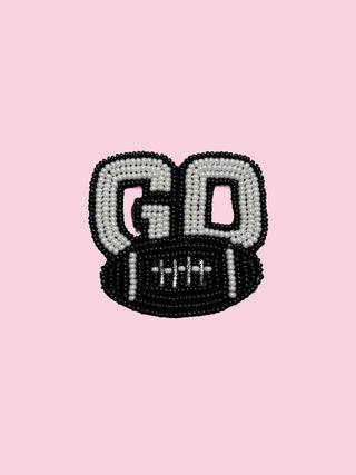 WHITE/BLACK GO GAME DAY PIN