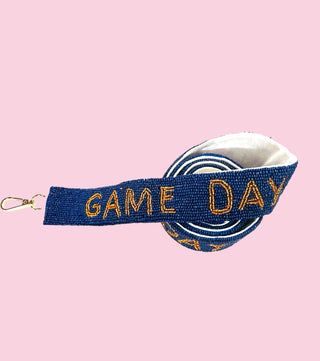 GAME DAY BEADED STRAP-BLUE & ORANGE (Mix &  Match Styles-Accessories Collection ONLY/$100 Minimum)