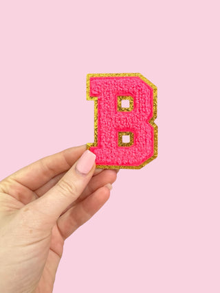 3" Alphabet Hot Pink (IRON ON) "A-Z 26 Letters per Pack" ($100 minimum on patches)