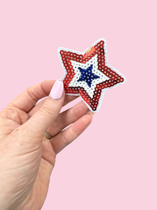 Star - Patriotic (HEAT PRESS) ($100 MINIMUM ON PATCHES)