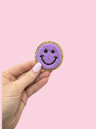 Smiley - Purple (STICKY BACK) ($100 MINIMUM ON PATCHES)