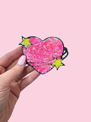 Space Heart (HEAT PRESS) ($100 MINIMUM ON PATCHES)