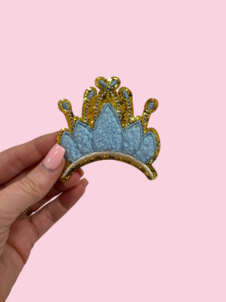 Blue Princess Crown (HEAT PRESS) ($100 MINIMUM ON PATCHES)