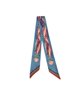 Twilly Scarf (BLUE/HEART)