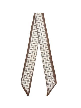 Twilly Scarf (BROWN SQUARE CHECKERED TWILLY)
