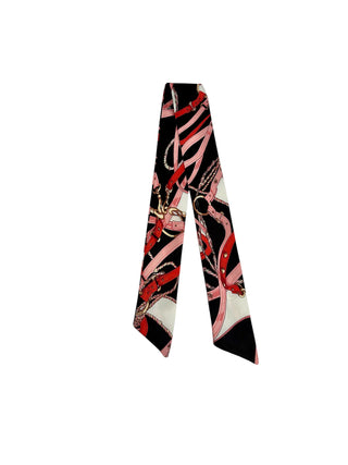Twilly Scarf (BLACK/PINK CHAIN)