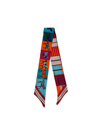 Twilly Scarf (BLUE/ORANGE HORSE)