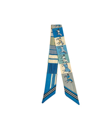 Twilly Scarf (BLUE/YELLOW HORSE )
