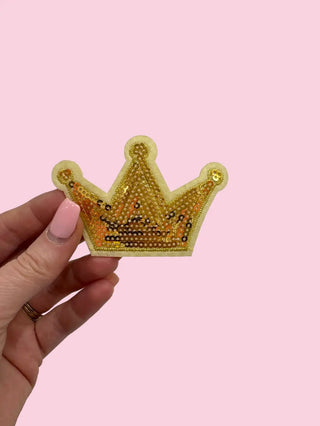 Gold Sequin Crown (HEAT PRESS) ($100 MINIMUM ON PATCHES)