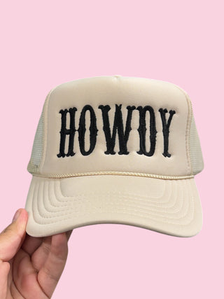 Howdy Tan Trucker Hat (Mix & Match Any 6 or More)