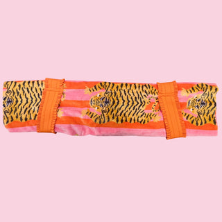 Light Pink/Orange Tiger Mahjong Bag Set of 3