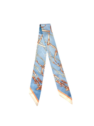 Twilly Scarf (LIGHT BLUE/TAN CHAIN TWILLY)