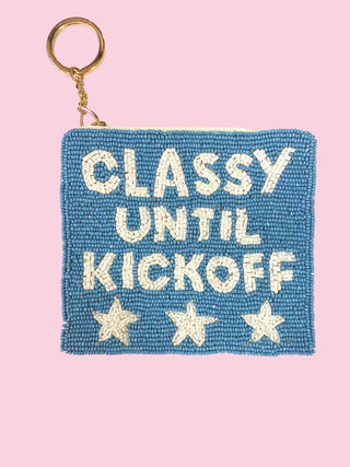 LIGHT BLUE/WHITE CLASSY UNTIL KICKOFF COIN PURSE (Mix & Match Styles-Accessories Collection ONLY/$100 Minimum)