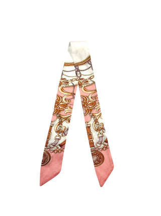 Twilly Scarf (LIGHT PINK/TAN BUCKLE CHAIN)