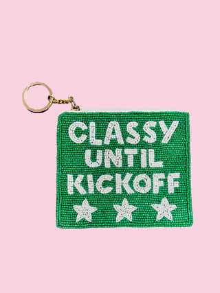 GREEN/WHITE CLASSY UNTIL KICKOFF COIN PURSE (Mix & Match Styles-Accessories Collection ONLY/$100 Minimum)