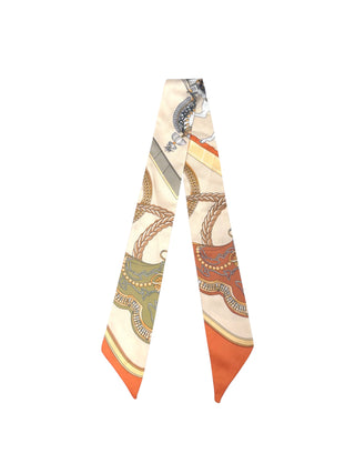 Twilly Scarf (ORANGE/OLIVE/YELLOW ROPE HORSE TWILLY)