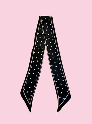 Twilly Scarf (POLKA DOT BLACK/WHITE)