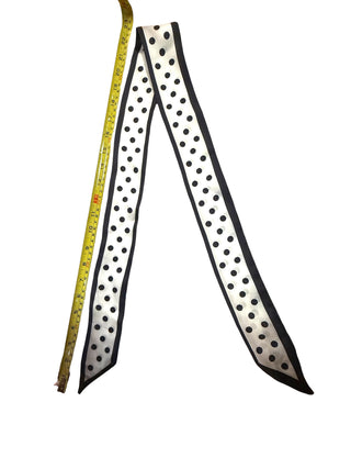 Twilly Scarf (LONG POLKA DOT WHITE/BLACK)