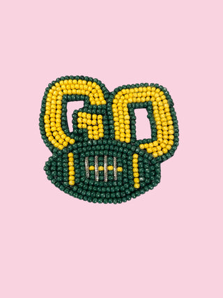 GREEN/YELLOW GO GAME DAY PIN