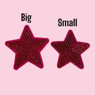 Star - Small Hot Pink (HEAT PRESS) ($100 MINIMUM ON PATCHES)