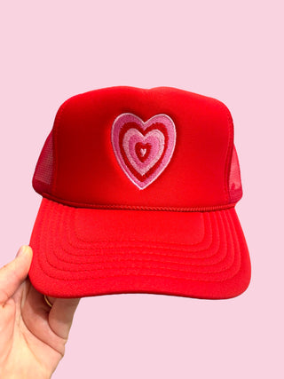 Valentines Heart Red Trucker Hat (Mix & Match Any 6 or More)