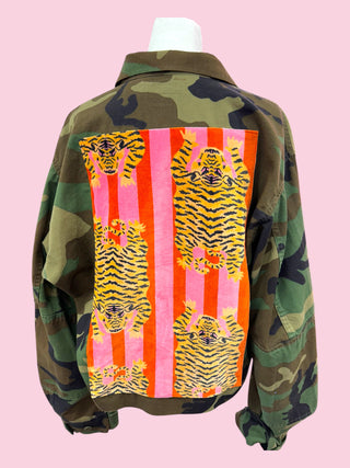 Qty 3 - Cropped Camo Pink Tiger Jacket