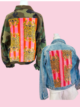 Denim Pink Tiger Jacket - Plus Size Bulk Bundle (3)