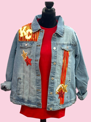 Denim KC Chiefs Jackets - Size 1X